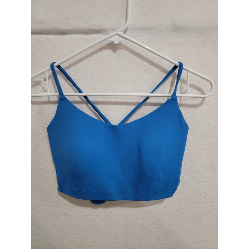 CALIA Women's Large Blue Strappy Back Longline Sports Bra Yoga Crop Top L